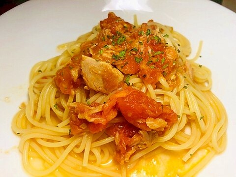 簡単トマト丸ごとパスタ